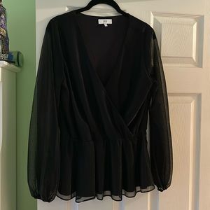 NSR shimmery black top